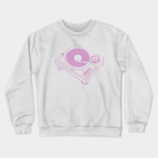 Turntable (Pastel Violet Lines) Analog / Music Crewneck Sweatshirt